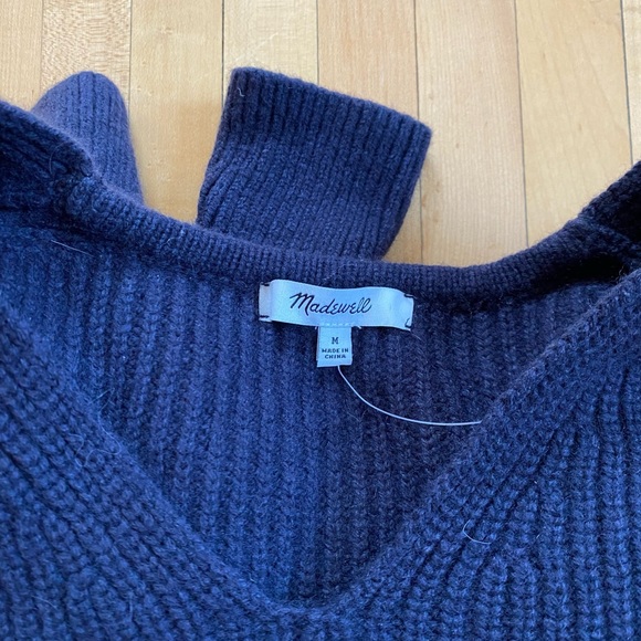Madewell Thornton Balloon Sleeve Sweater Navy Blue - Picture 5 of 7